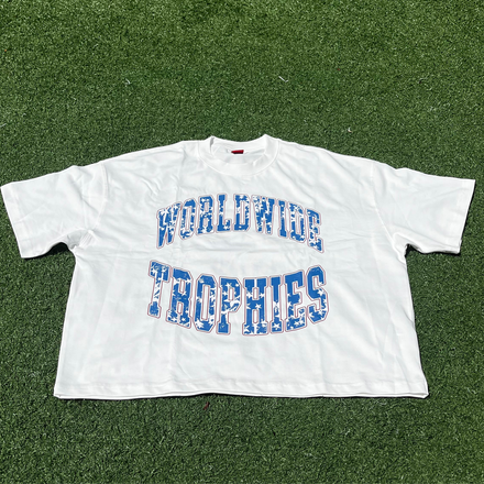 World Wide Trophies Cropped Tee (White)