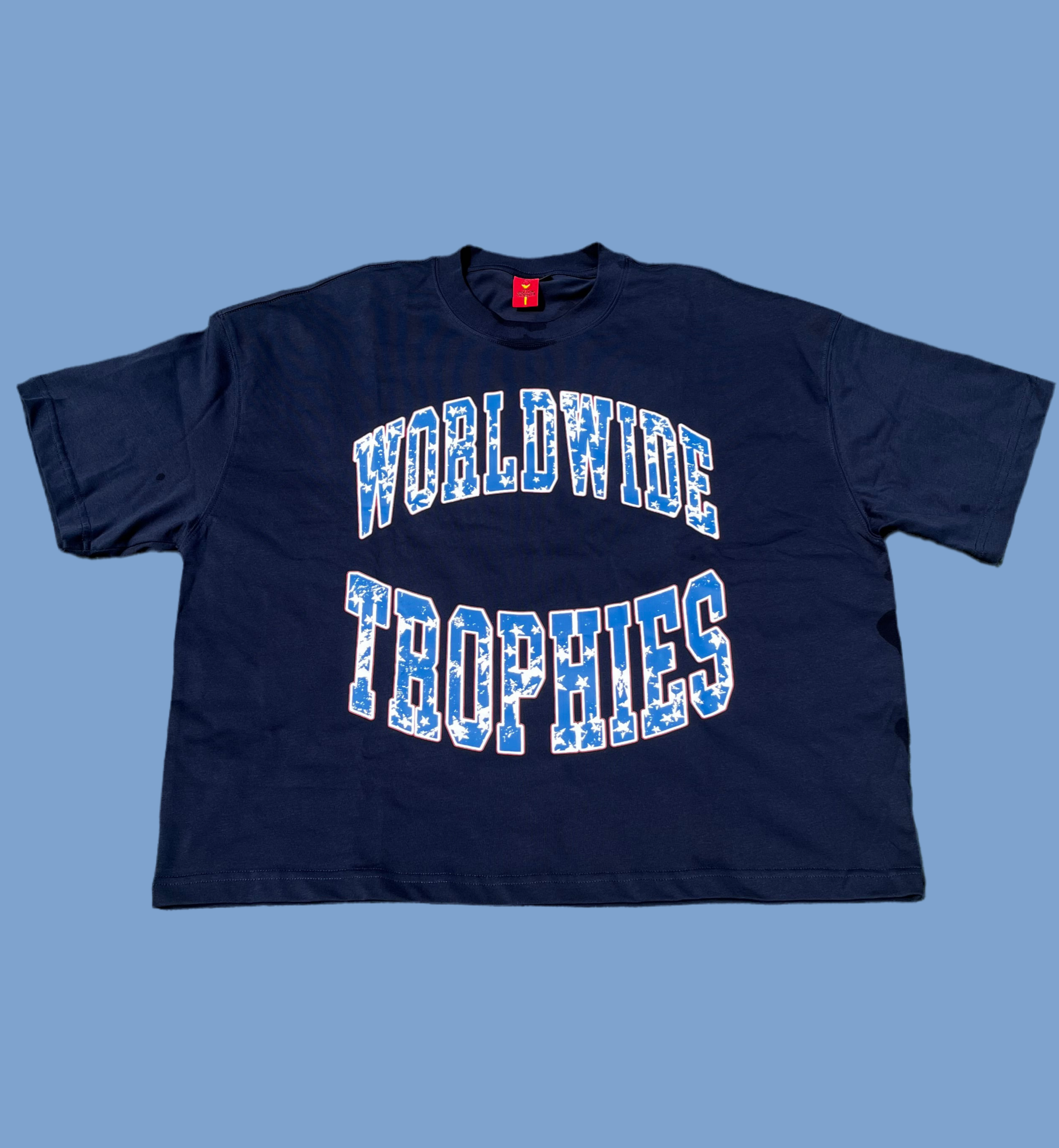 World Wide Trophies Cropped Tee (Navy)