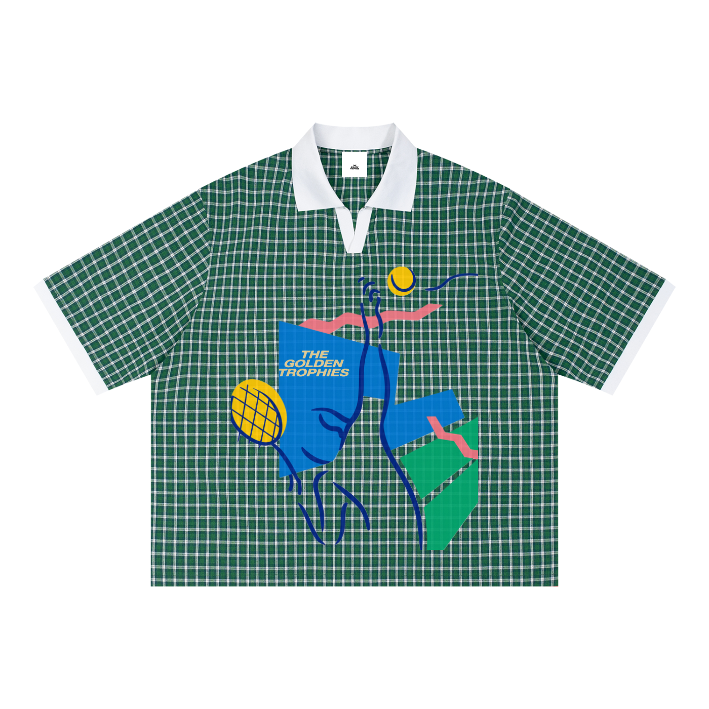 Tennis Player Boxy Plaid Polo Shirt