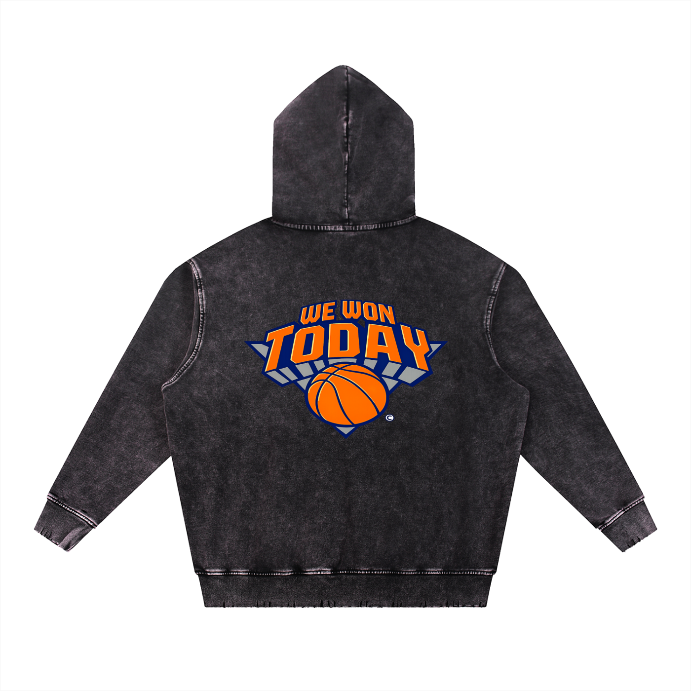 Snow Wash Hand-Frayed Heavyweight  Hoodie