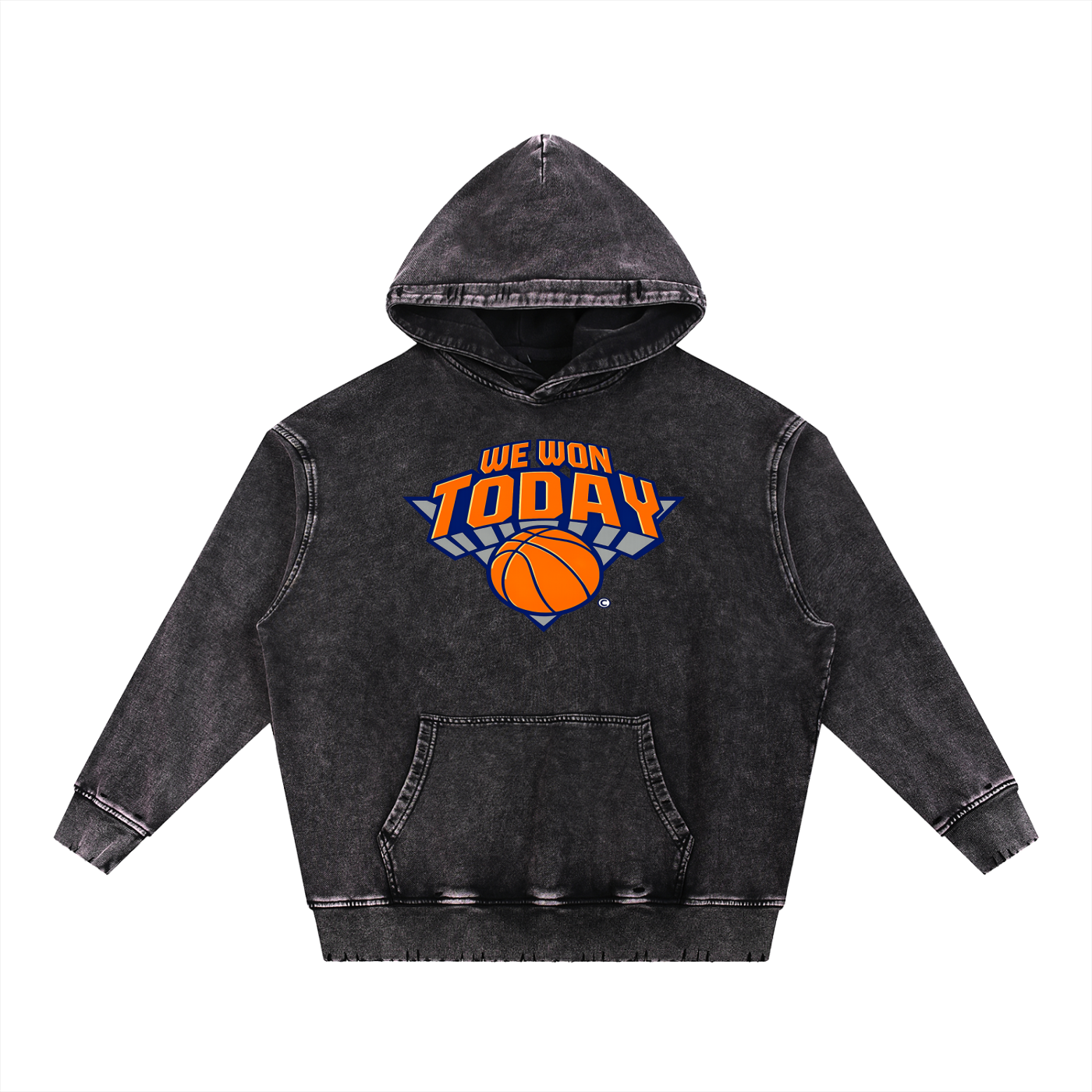 Snow Wash Hand-Frayed Heavyweight  Hoodie