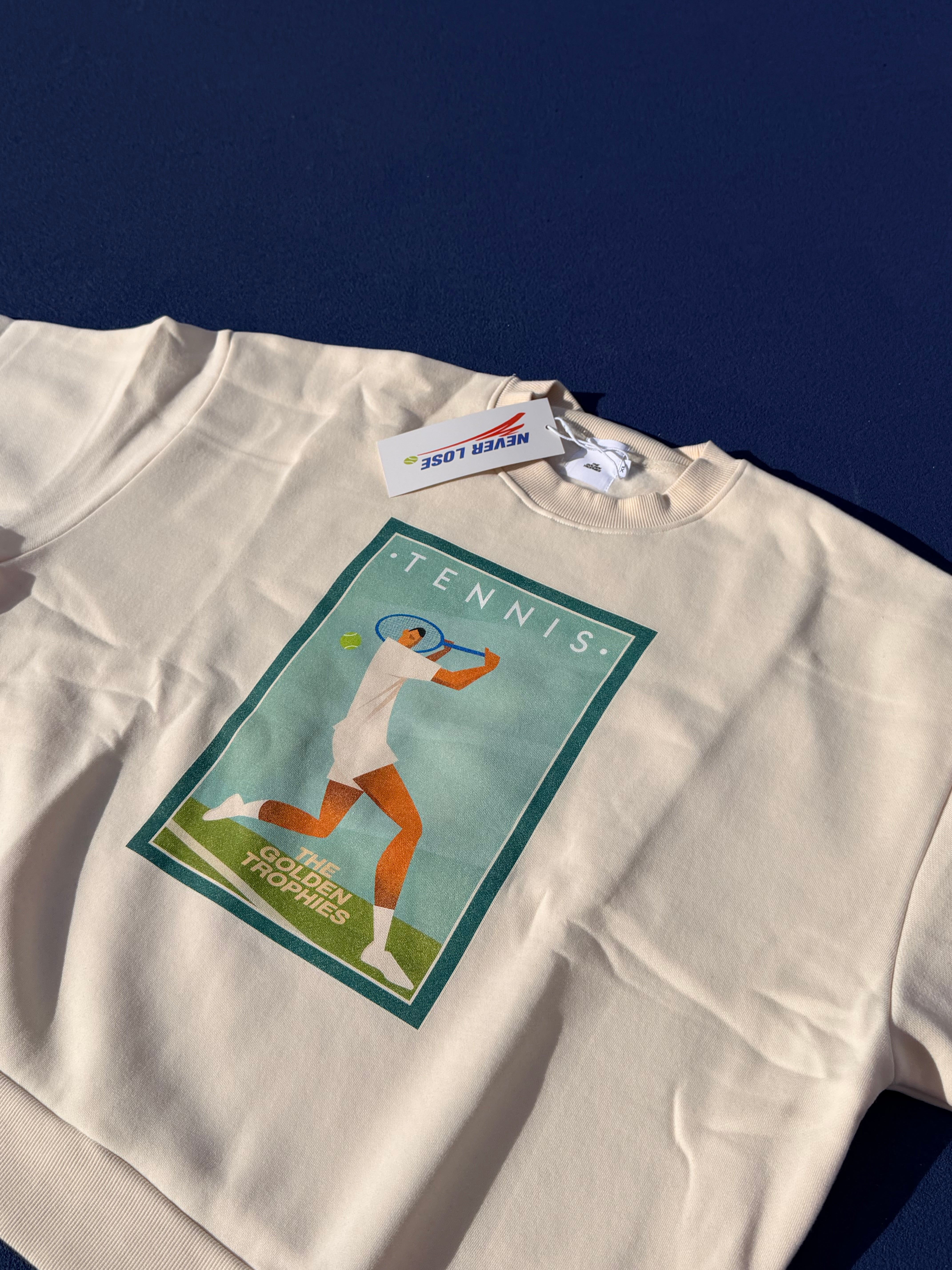 Tennis Player Fleece Crewneck Sweatshirt