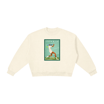 Tennis Player Fleece Crewneck Sweatshirt